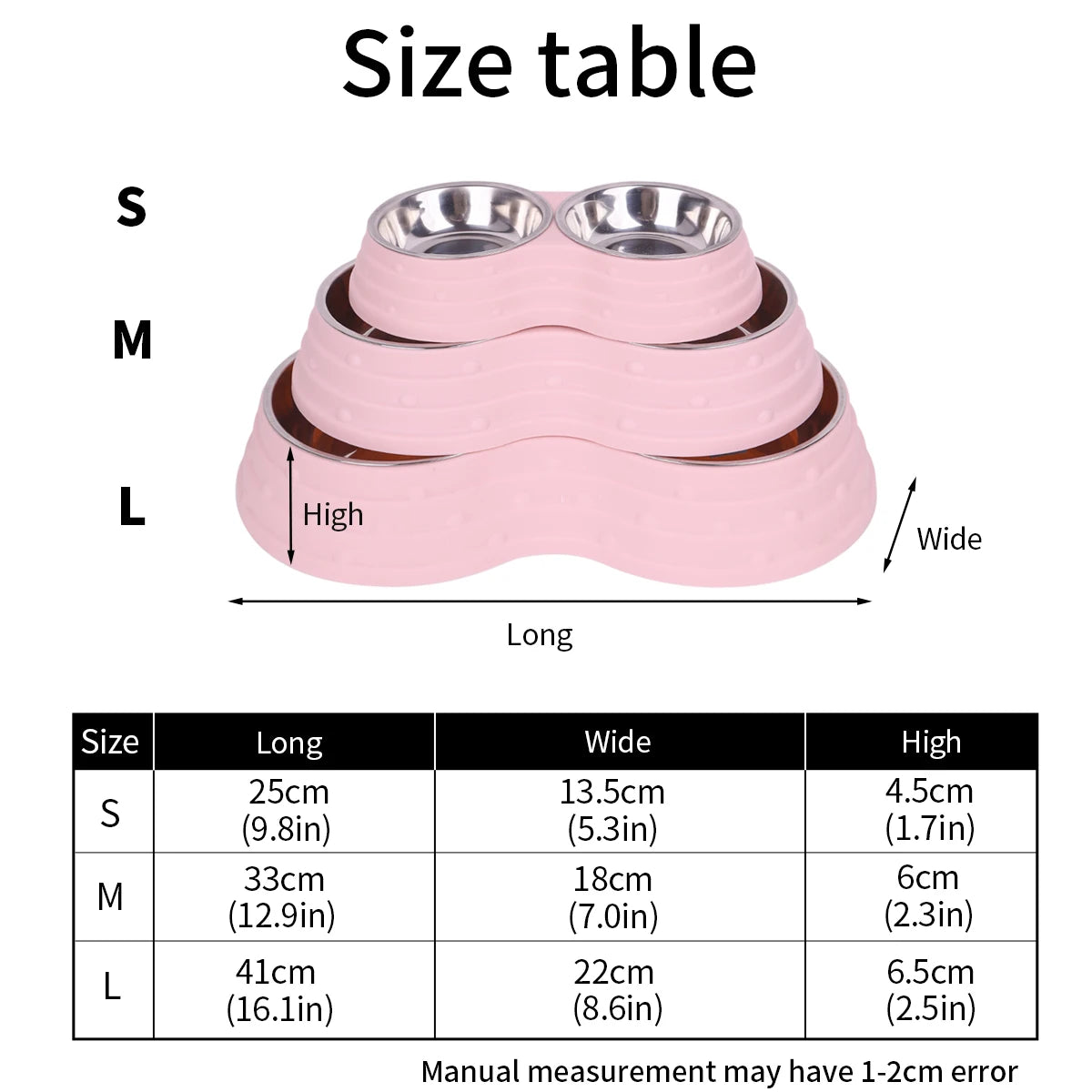 Stainless Steel Pet Bowl For Dogs And Cats, Suitable For Small Dogs, Medium Dogs And Large Dogs Verhoogd Ontwerp - product feature