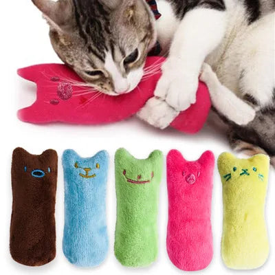 Teeth Grinding Catnip Toys Funny Interactive Plush Cat Toy Pet Kitten Chewing Vocal Toy Claws Thumb Bite Cat mint For Cats - high-quality product