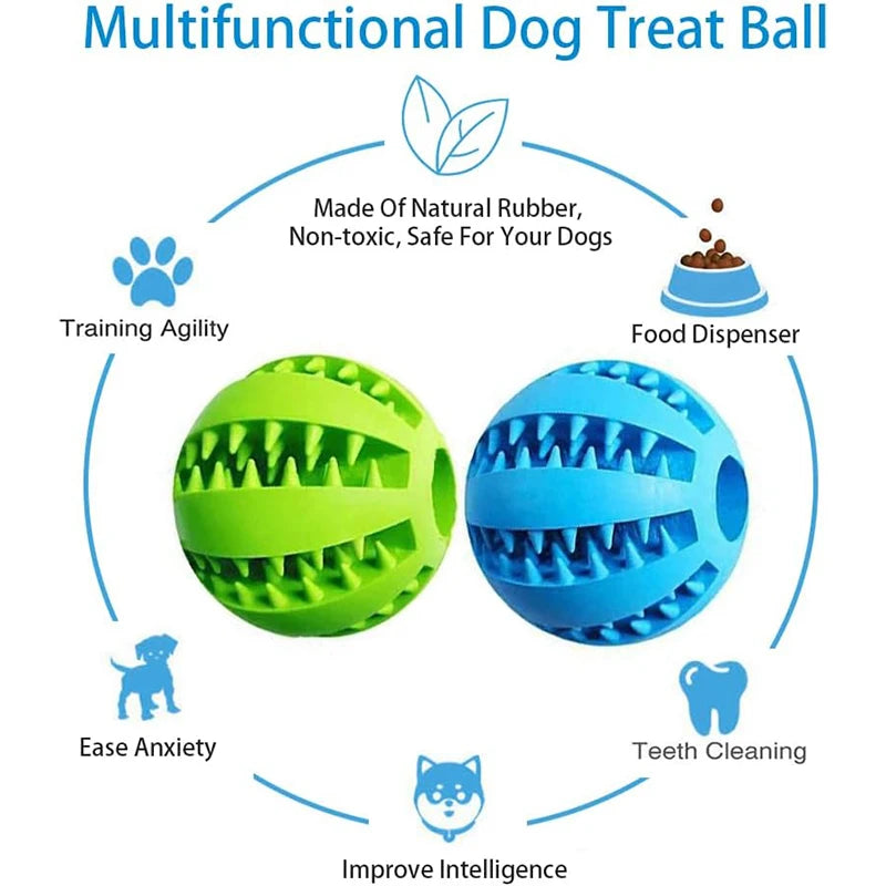 Dog Toy Ball Interactive Rubber Balls Puppy Chewing Toys Pet Tooth Cleaning Ball Cats Pets Food Treat Feeder Silicone Balls Toy Duurzaam en Veilig - product feature