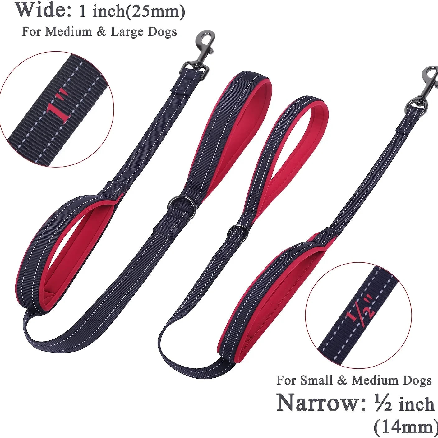 Dog Leashes Outdoor Travel Dog Training Chain Heavy Duty Double Handle Lead for Greater Control Safety Training Dual Handle Zware kettingconstructie - product feature