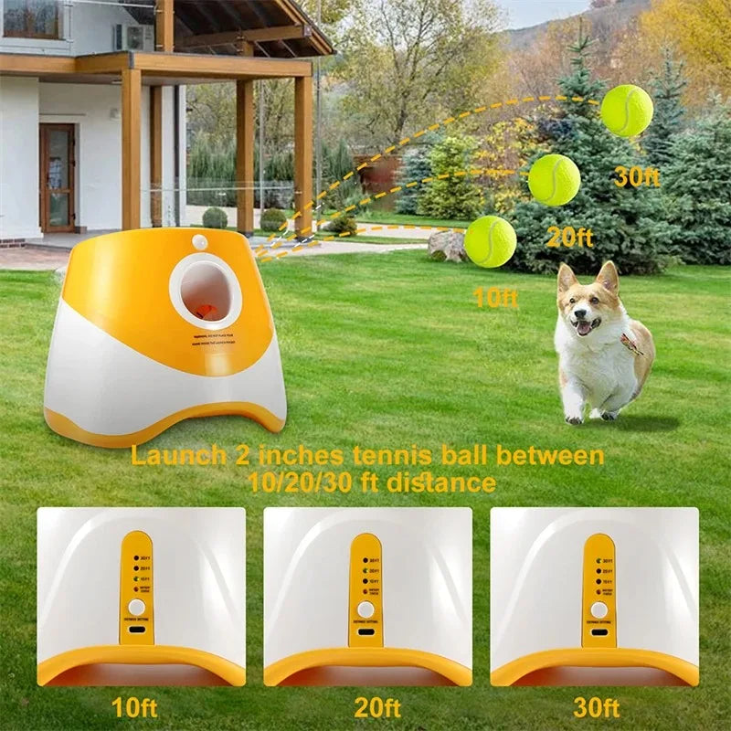 Automatic Dog Tennis Ball Launcher Dogs Chase Toys Automatic Fun Interactive Machine Fun Interactive Rechargable Catapult 6 Ball Compact en draagbaar - product feature