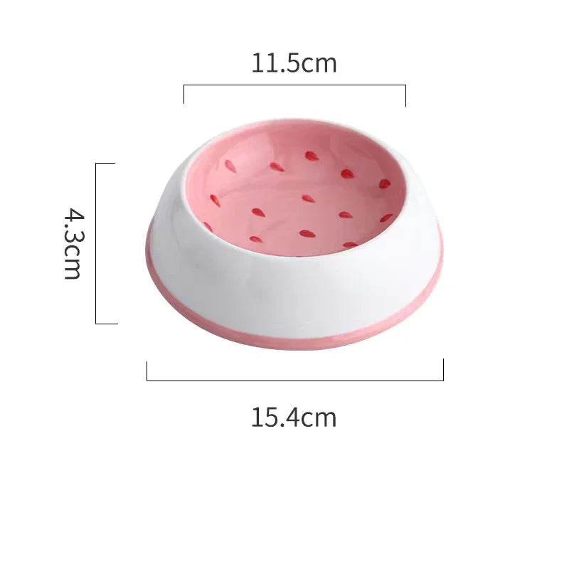 4 cute designs pet ceramics bowl watermelon strawberry shape cat food bowl small dog colorful water suppliers cat bowl Ideaal voor Oudere Huisdieren - product feature