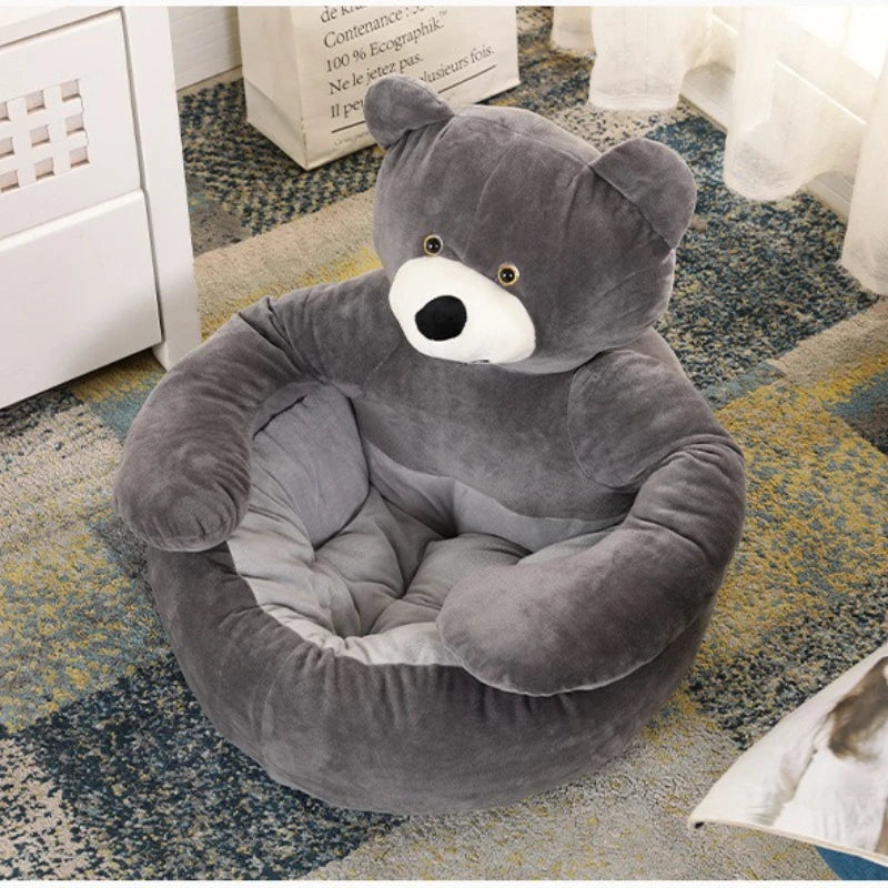 Semi-Enclosed Bear Pet Dog Bed Ultra Soft Cat Bed Detachable Plush Puppy Bed Winter Warm Sleeping Mat Pet Product Ultra Zachte Pluche Hoes - product feature