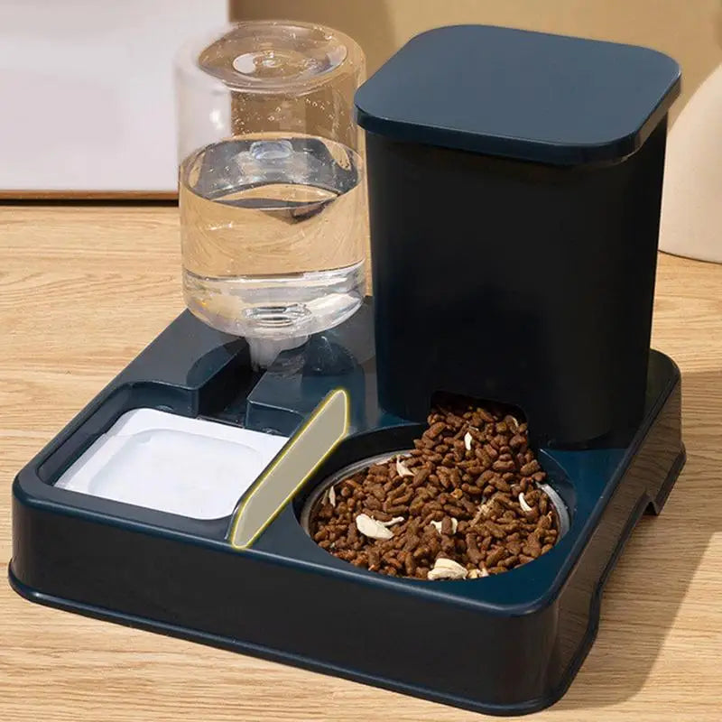 Automatic Cat Feeder And Waterer Dogs Cats Food Bowl With Water Fountain Pet Food Storage Dispenser Container Pet Accessories - high-quality product