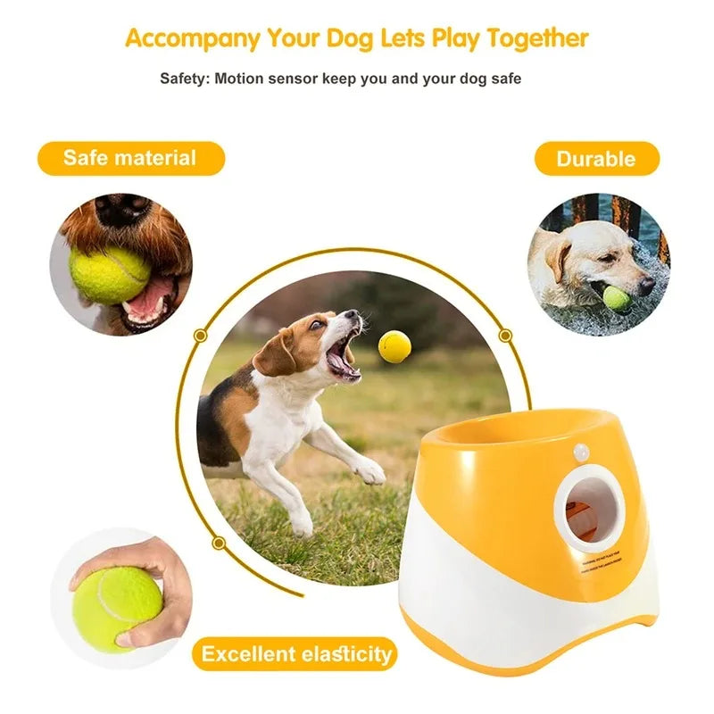Automatic Dog Tennis Ball Launcher Dogs Chase Toys Automatic Fun Interactive Machine Fun Interactive Rechargable Catapult 6 Ball 6 ballen inclusief - product feature