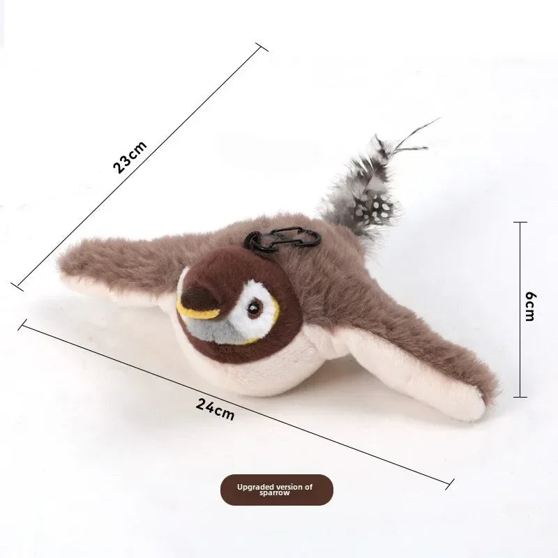 Hot Cat Interactive Toys Catnip Electric Pat Bird (with Catnip) Dog Cats Touch-Activated Squeaky Plush Toy Pet USB Rechargeable Veilig en zacht materiaal - product feature
