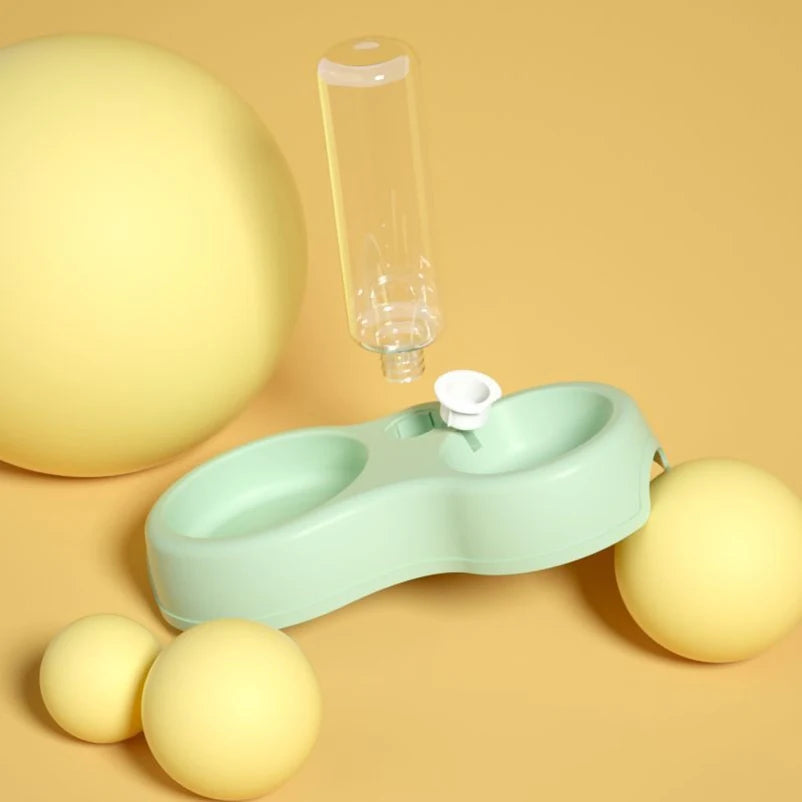 Pet Cat Bowl Automatic Feeder Water Dispenser Dog Cat Food Bowl with Drinking Raised Stand Double Dish Bowls for Cats Dogs Pet Podwójne Miski - cecha produktu