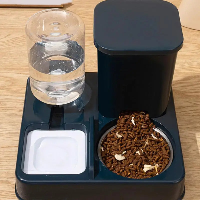 Automatic Cat Feeder And Waterer Dogs Cats Food Bowl With Water Fountain Pet Food Storage Dispenser Container Pet Accessories Gecombineerde functie - product feature