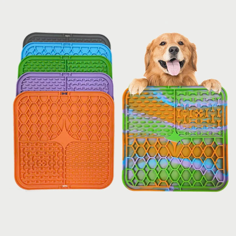 Pet Lick Silicone Mat for Dogs Pet Slow Food Plate Dog Bathing Distraction Silicone Dog Sucker Food Training Dog Feeder Supplies - high-quality product