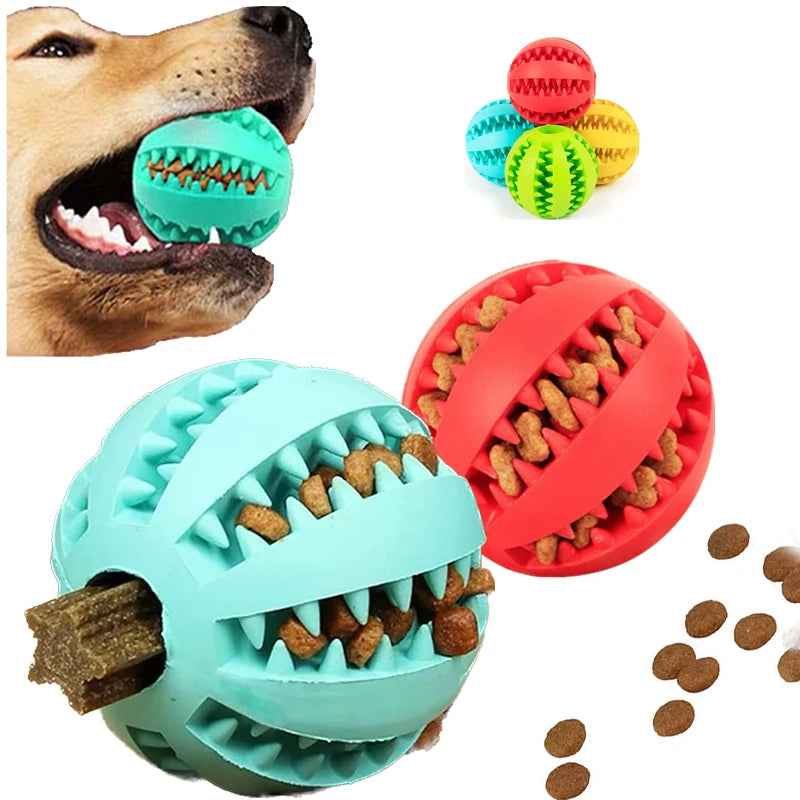 Dog Toy Ball Interactive Rubber Balls Puppy Chewing Toys Pet Tooth Cleaning Ball Cats Pets Food Treat Feeder Silicone Balls Toy - high-quality product