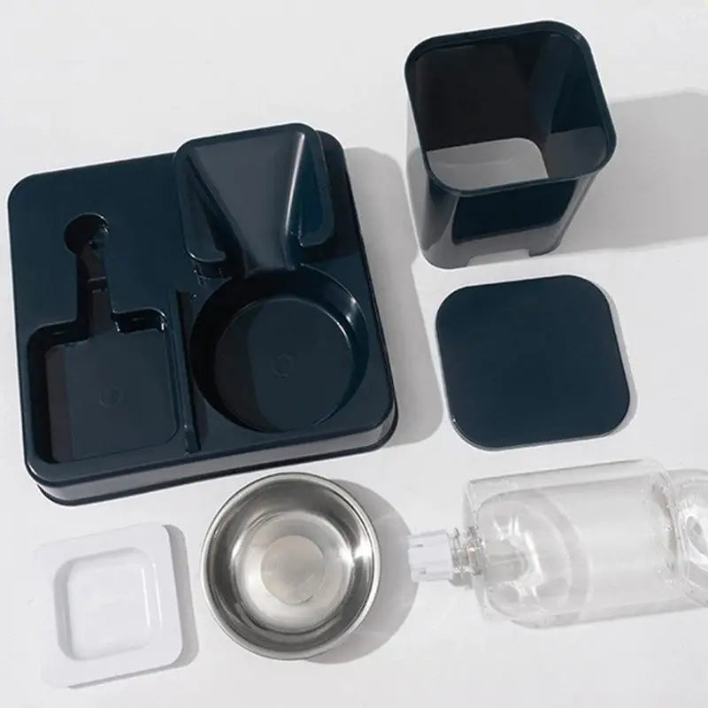 Automatic Cat Feeder And Waterer Dogs Cats Food Bowl With Water Fountain Pet Food Storage Dispenser Container Pet Accessories Eenvoudig schoon te maken - product feature