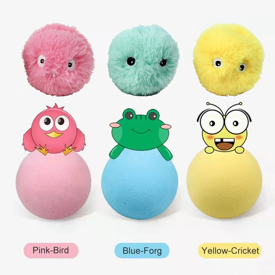 Smart Cat Toys Interactive Ball Plush Electric Catnip Training Toy Kitten Touch Sounding Pet Product Squeak Toy Ball Cat Supplie Slim triggersysteem - product feature