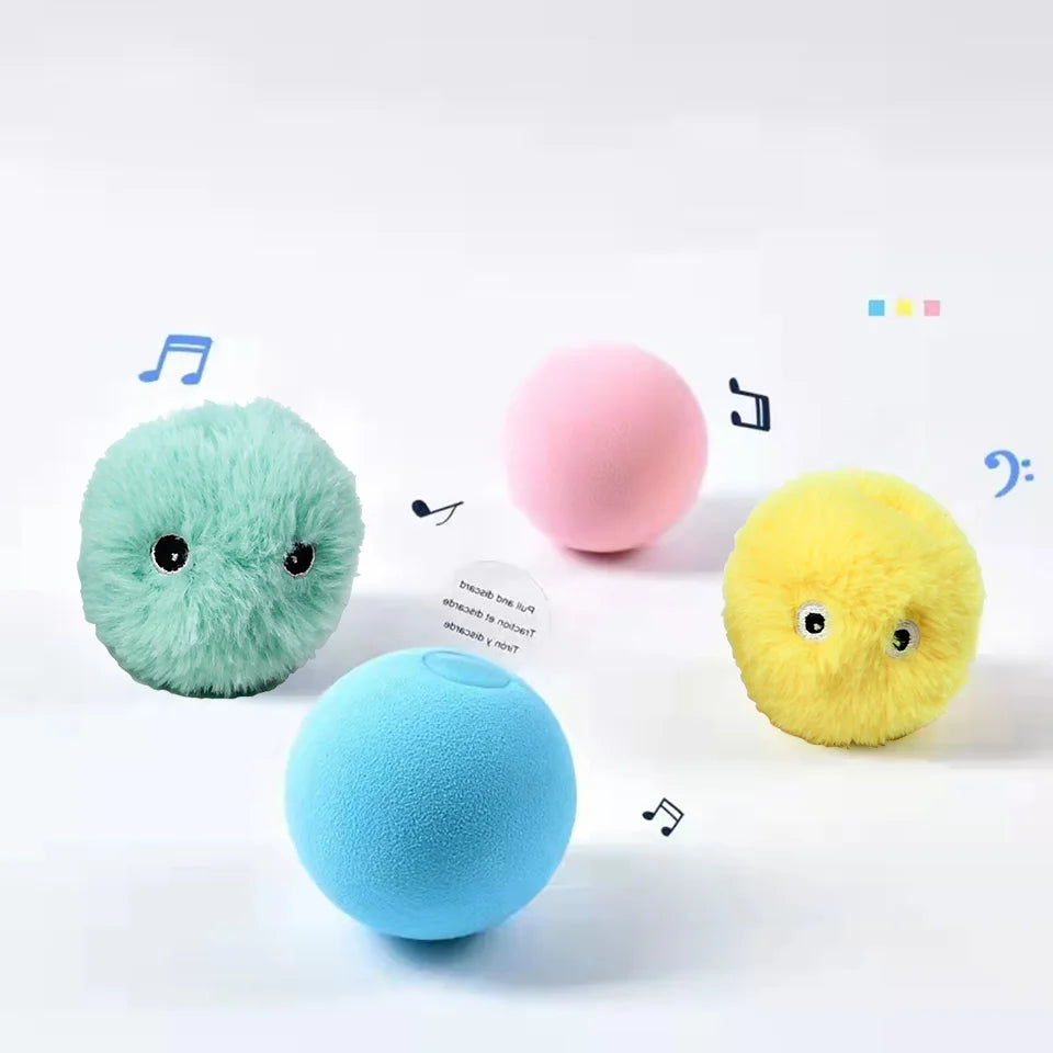 Smart Cat Toys Interactive Ball Plush Electric Catnip Training Toy Kitten Touch Sounding Pet Product Squeak Toy Ball Cat Supplie - high-quality product