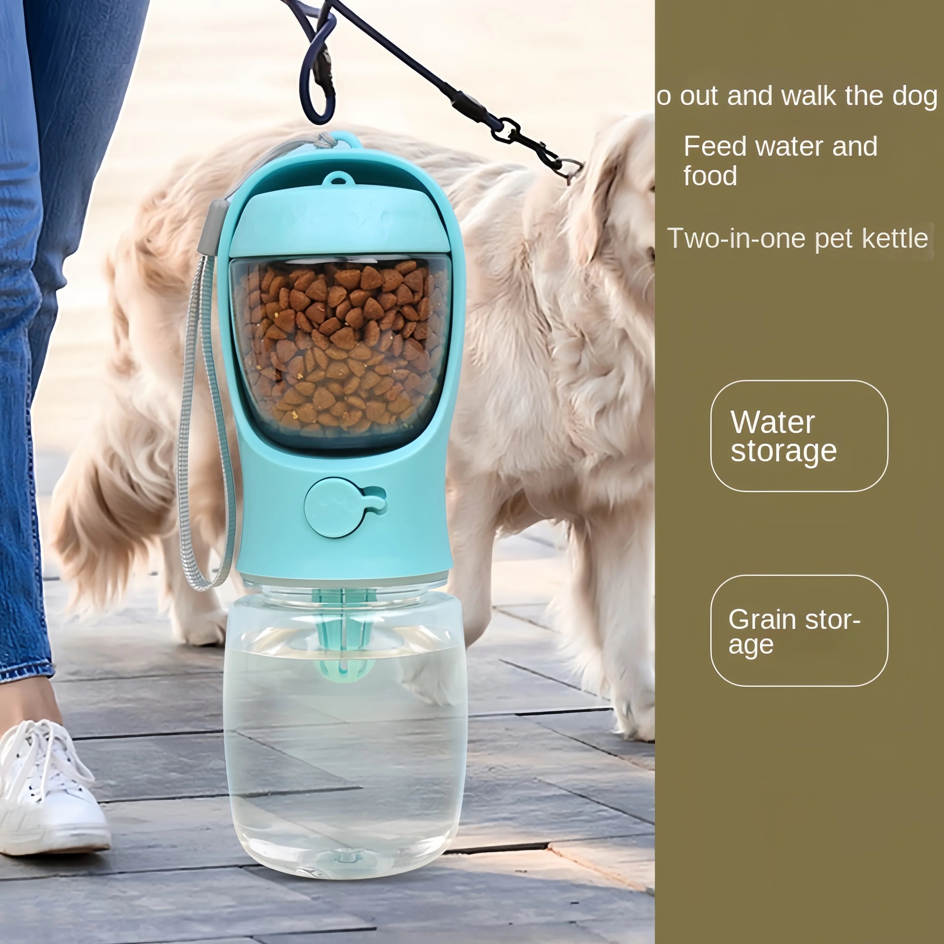 Portable Dog Cat Water Bottle with Storage Food and Water Container for Puppy Pets dogs Feeder Bowl Outdoor Travel Pet supplies - high-quality product