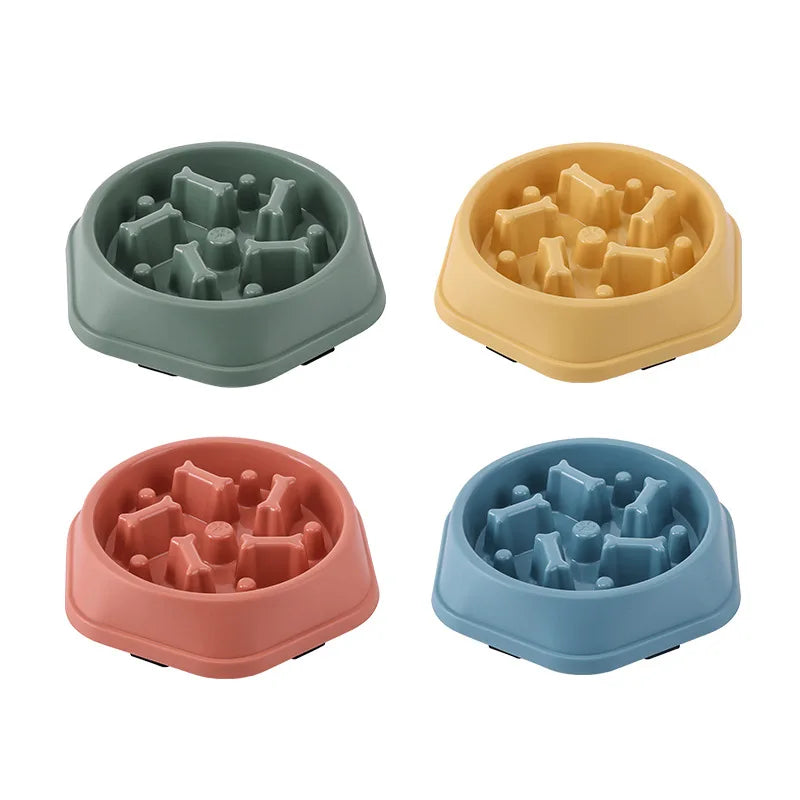 Pet Cat Dog Slow Food Bowl Fat Help Healthy Round Anti-choking Thickened And Non-slip Multiple Colors Shapes Veilig en duurzaam materiaal - product feature
