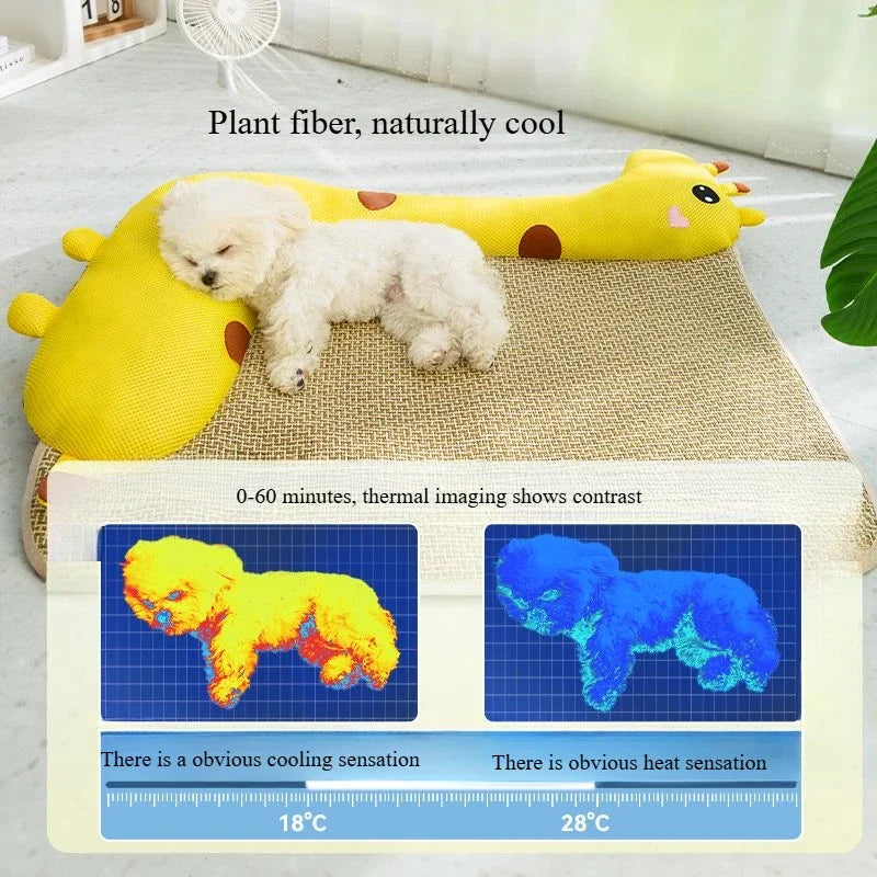 Summer Dog Cat Cute Sofa Pillow Animal Shaped Doll Cooling Mat Small Dog Mat Pet Dog Nest Cat Nest Dog Mattress Schattig dierendesign - product feature
