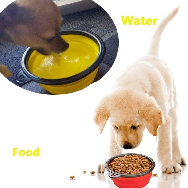 Pet Folding Silicone Bowl Collapsible Dog Food Bowl Water Large Outdoor Pet Travel Bowl Portable Puppy Food Container Feeder - high-quality product